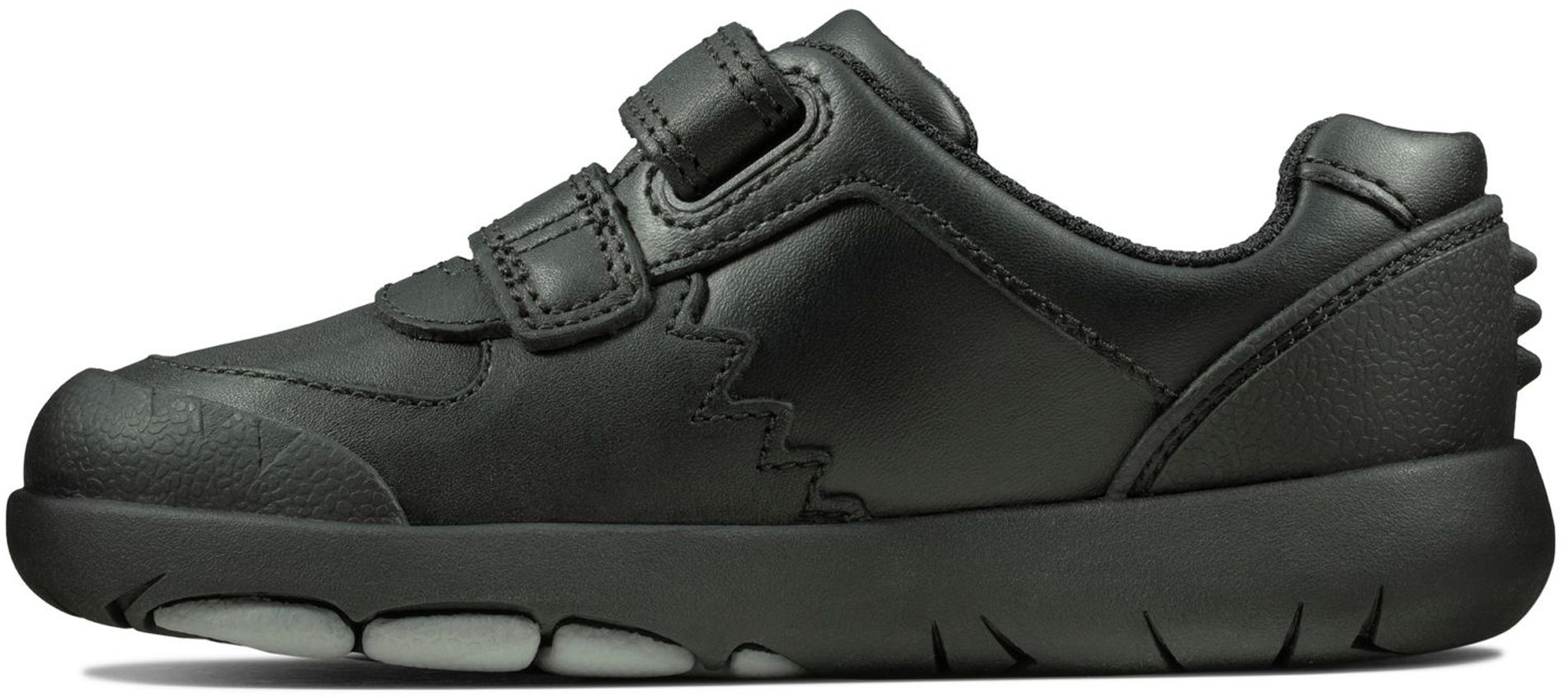 Clarks Rex Pace Toddler Black Leather 26147045 - Boys School Shoes ...