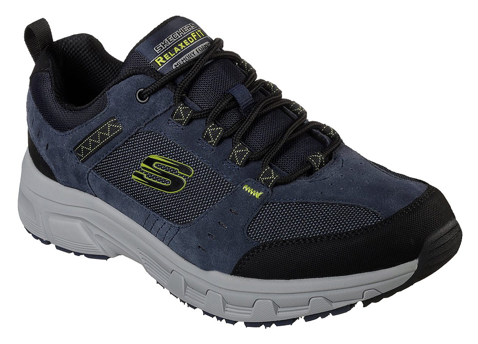 Skechers Relaxed Fit: Oak Canyon Navy / Lime 51893 NVLM - Trainers ...