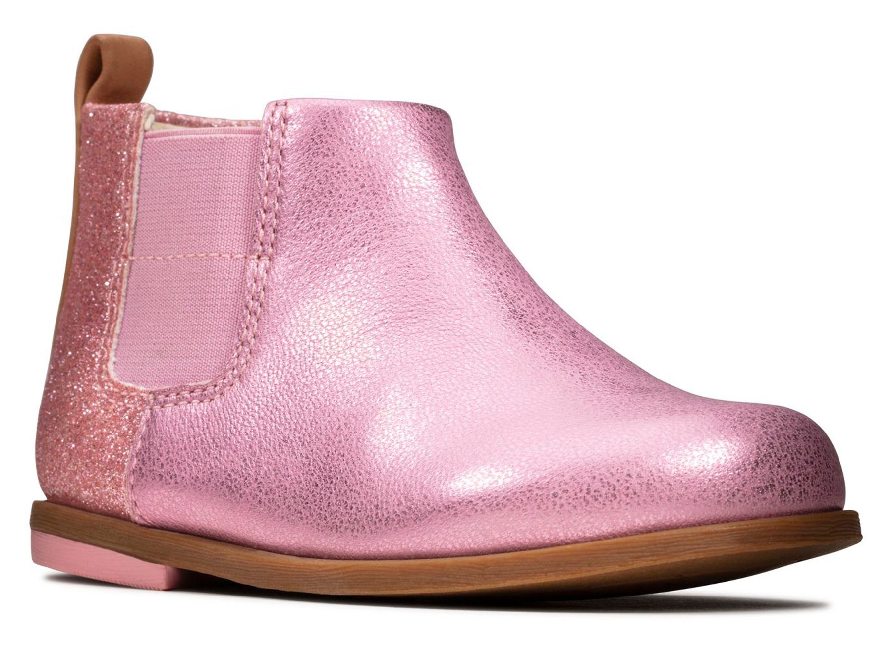 Clarks Drew Fun Toddler Pink Sparkle Leather 26145418 - Girls Boots ...