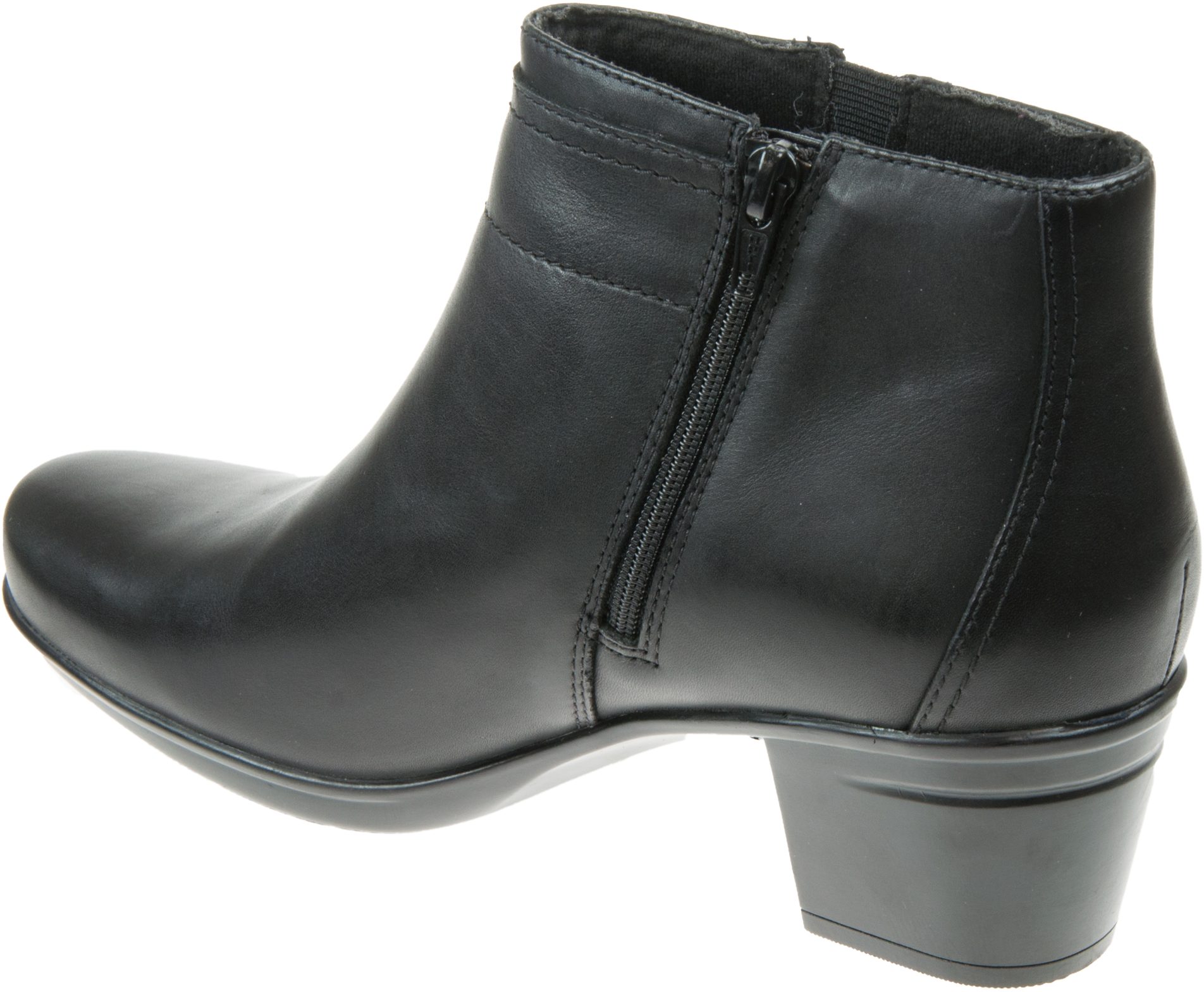 Clarks Emslie Parula Black Leather 26147119 - Ankle Boots - Humphries Shoes