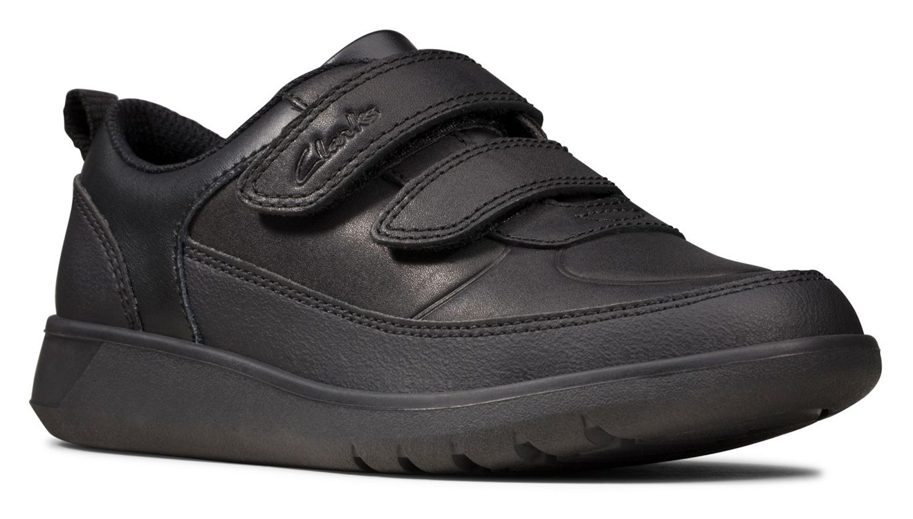 Clarks Scape Flare Kid Black Leather 26149401 - Boys School Shoes ...