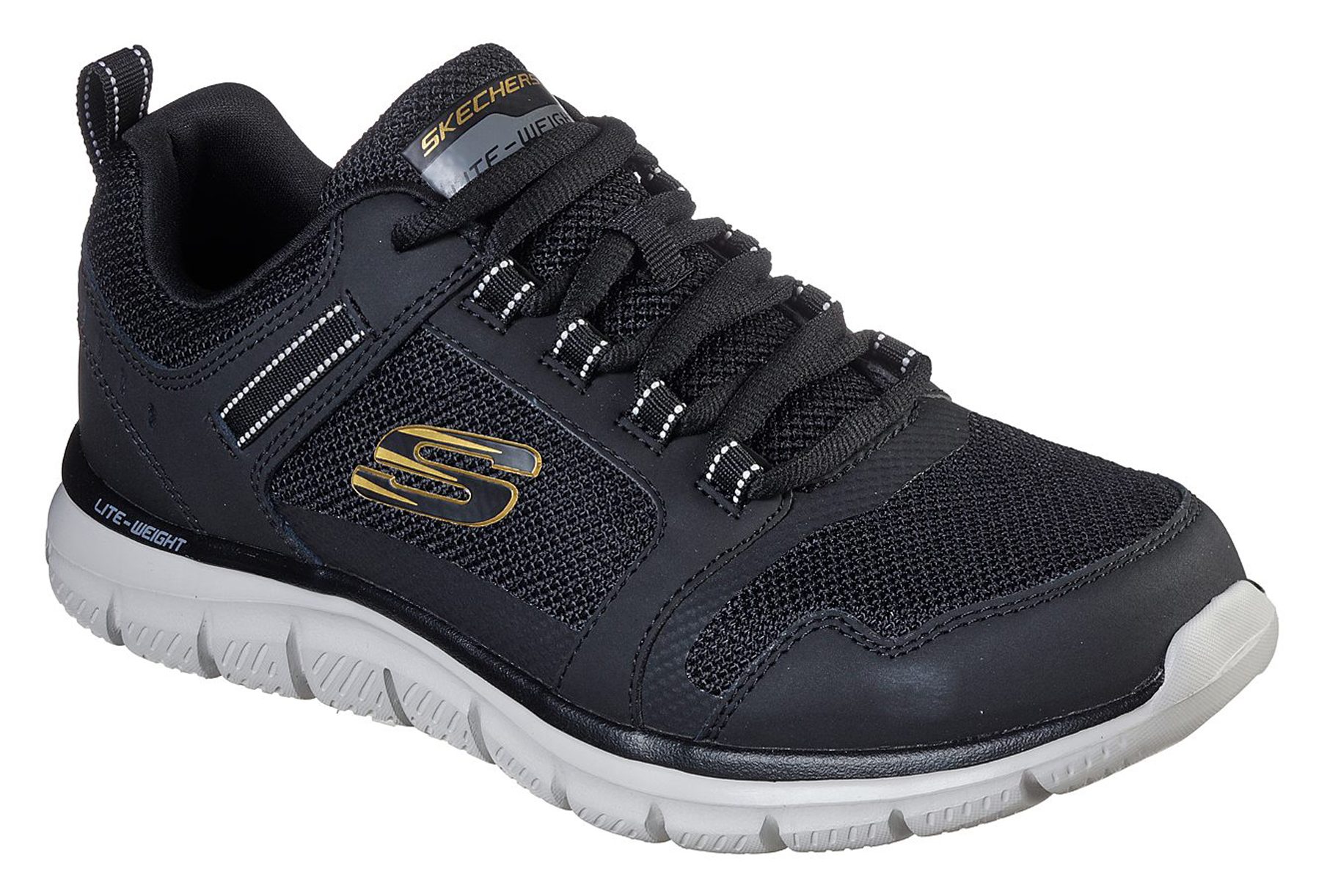 Black hotsell gold skechers