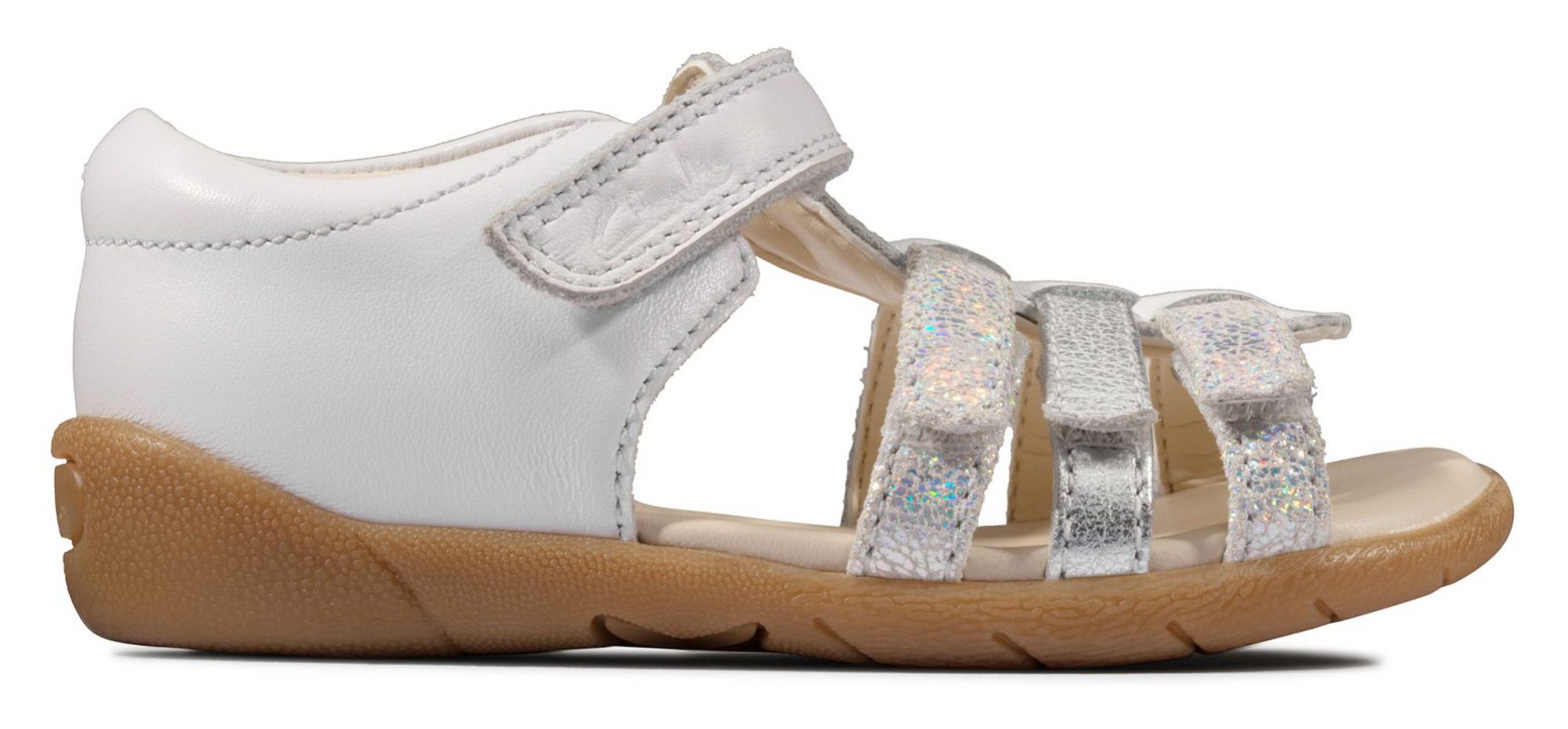 Clarks Zora Spark Toddler White Leather 26150536 - Girls Sandals ...