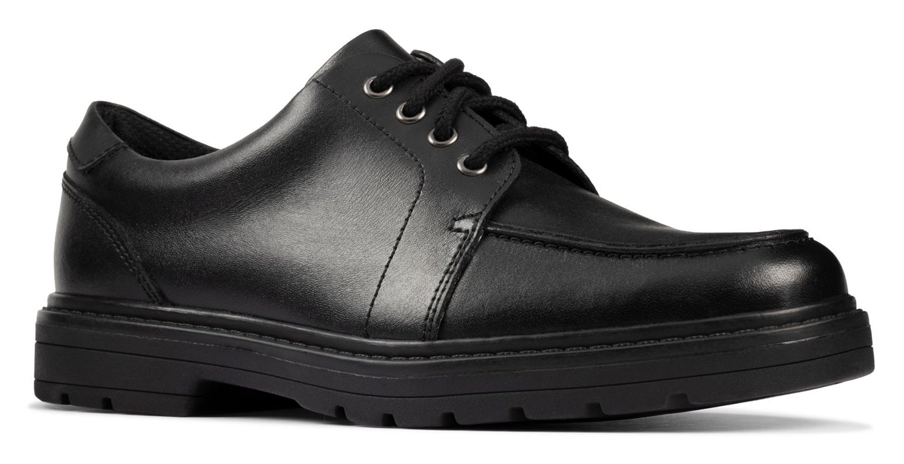 Clarks Loxham Pace Youth Black Leather 26151592 - Boys School Shoes ...