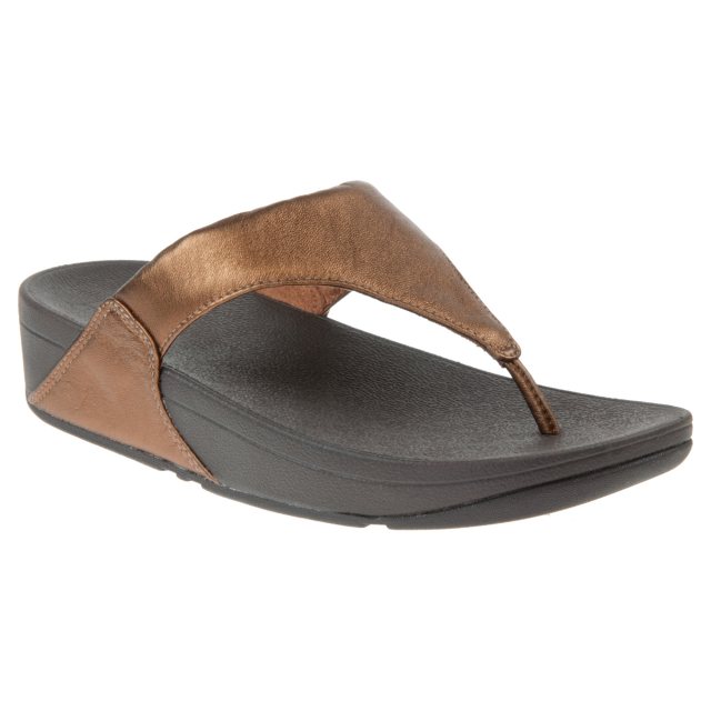 FitFlop Lulu Leather Bronze I88-012 - Toe Post Sandals - Humphries Shoes