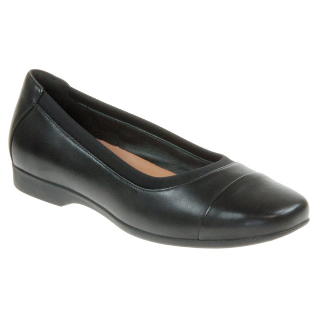 Clarks Un Darcey Cap 2 Black Leather 26155007 - Everyday Shoes ...