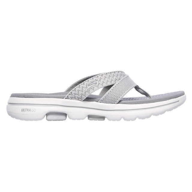 Skechers GOwalk 5 Sun Kiss Grey 140085 GRY Toe Post Sandals