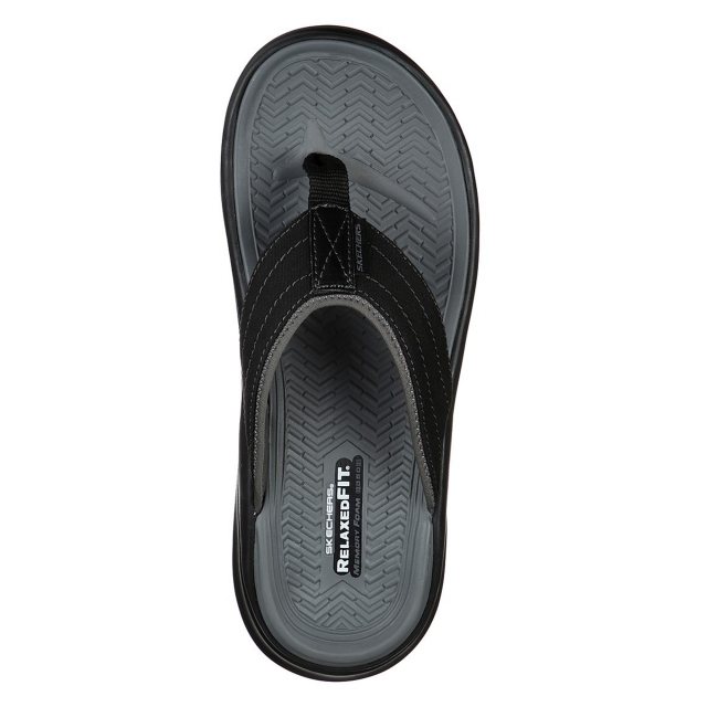 Skechers Relaxed Fit: Sargo - Reyon Black 204071 BLK - Toe Post Sandals ...