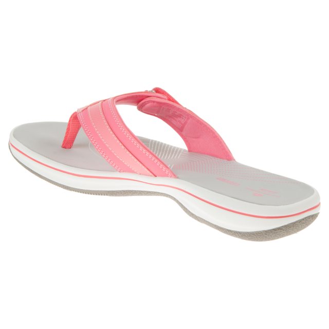 Clarks pink flip flops best sale