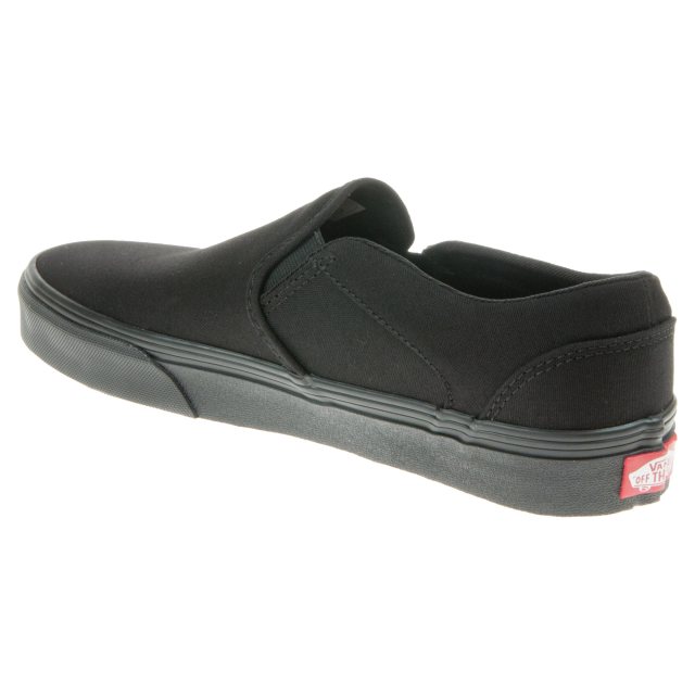 Vans all black on sale slip on womens