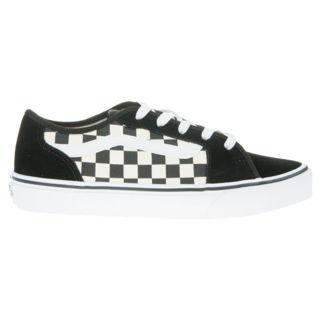 Black and white clearance checkerboard vans womens