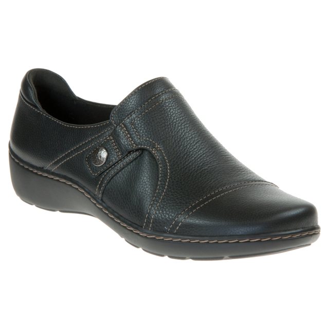 Clarks Cora Poppy Black Tumbled 26156827 - Everyday Shoes - Humphries Shoes
