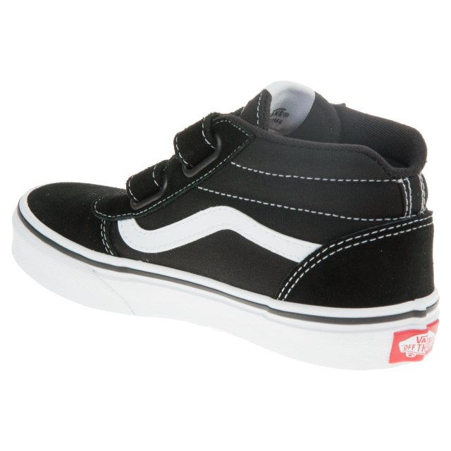 Black and white velcro vans best sale