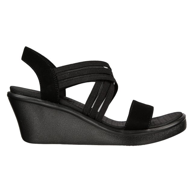 Skechers black online wedge sandals