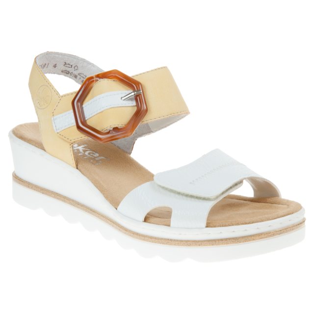 Rieker 67476 White / Sun 67476-69 - Full Sandals - Humphries Shoes