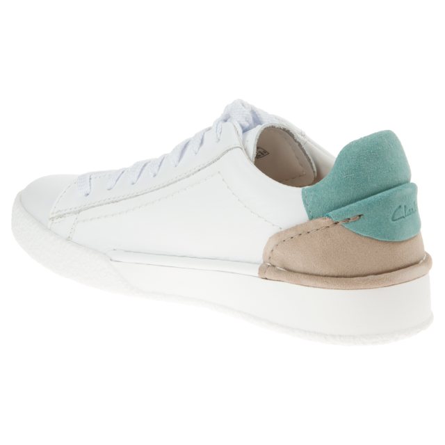 Clarks Craft Cup Lace White / Turquoise 26164240 - Everyday Shoes ...