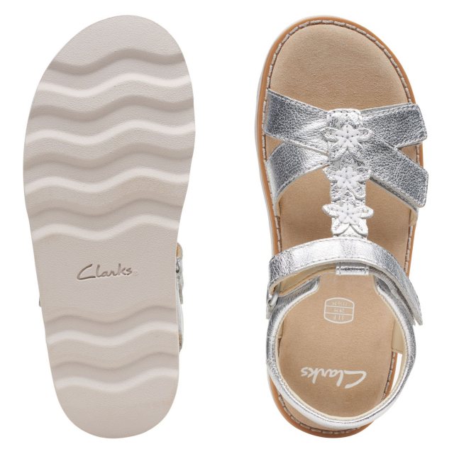 Clarks sandals 2024 kids silver