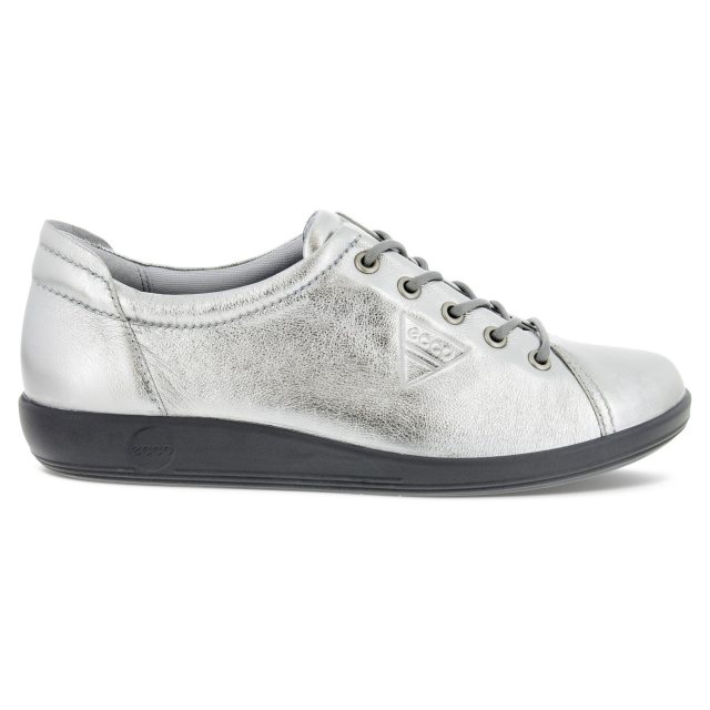 Ecco Soft 2.0 Lace Silver 206503 11708 Everyday Shoes Humphries Shoes