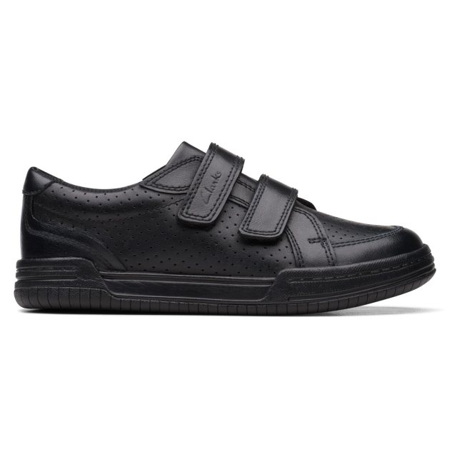 Clarks Fawn Strap Kid Black Leather 26167928 - Boys School Shoes ...