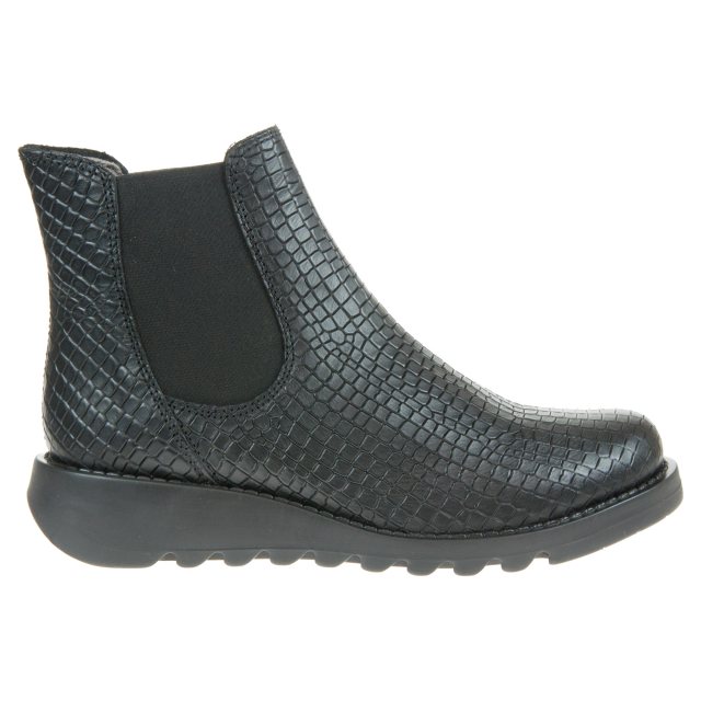 Fly London Salv Black Croco P143195 079 Ankle Boots Humphries Shoes