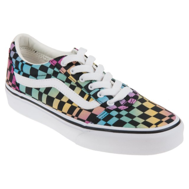 Rainbow checkered vans near hot sale me