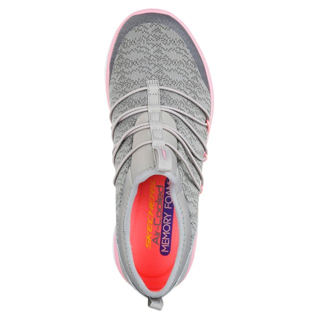 Skechers Synergy 2.0 Simply Chic Grey Pink 12379 GYPK Womens Trainers Humphries Shoes