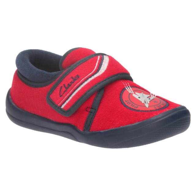 Clarks Cuba Edge Infant Red 26112955 Boys Slippers Humphries Shoes