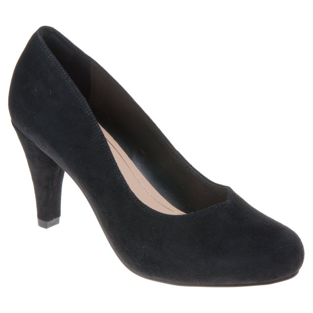 Clarks Dalia Rose Black Suede 26132264 - Court Shoes - Humphries Shoes