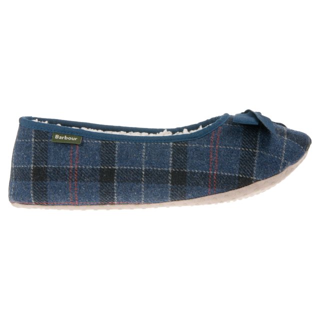 Barbour Lily Navy Tartan LSL0001NY11 Ballerina Slippers Humphries Shoes