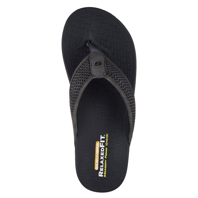 Skechers men's emiro relaxed fit memory foam thong clearance sandal