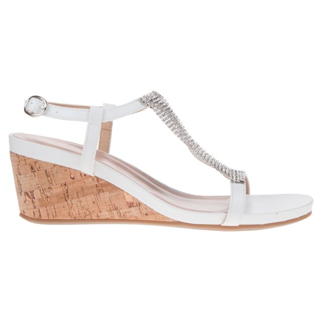 Lotus Klarissa White / Diamante ULP019 - Full Sandals - Humphries Shoes