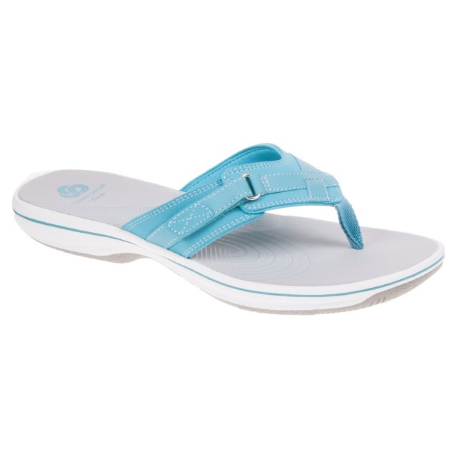 Clarks Brinkley Sea Aqua 26141208 - Toe Post Sandals - Humphries Shoes