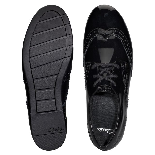 scala lace youth black patent