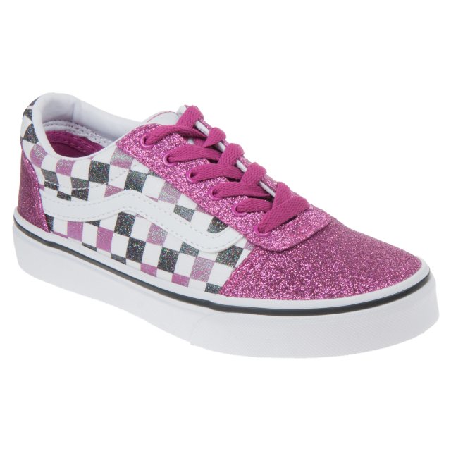 Purple glitter clearance checkered vans