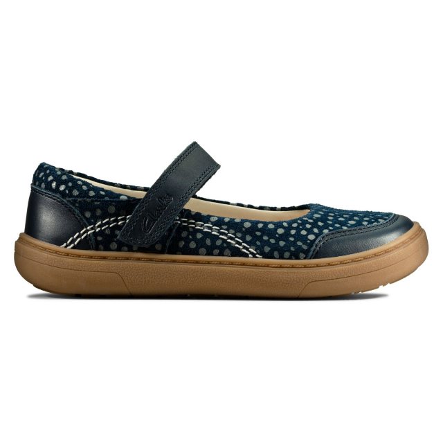 clarks navy girls shoes